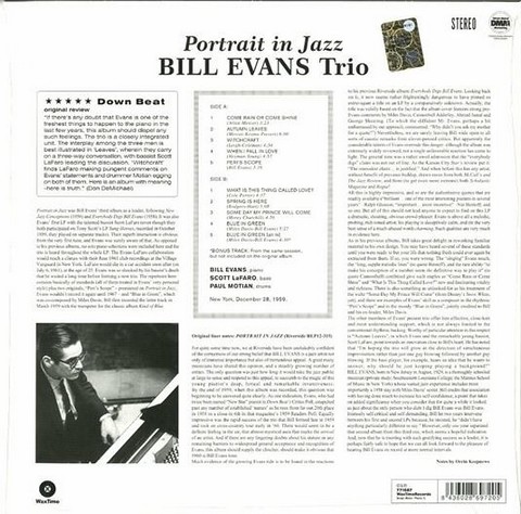 Bill Evans Trio – Portrait In Jazz (LP, Album, Limited Edition, Vinyl) - фото 2