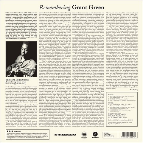 Grant Green – Remembering (LP, Album, Limited Edition, Vinyl) - фото 2