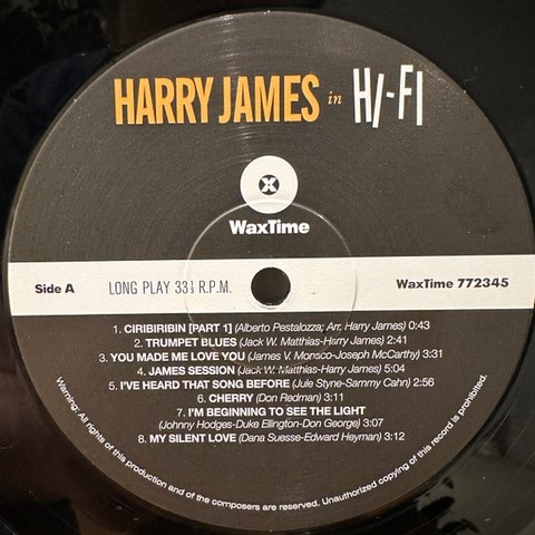 Harry James – Harry James in Hi-Fi (LP, Album, Vinyl) - фото 4