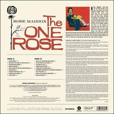 Rose Maddox – The One Rose (LP, Album, Reissue, Stereo, Vinyl) - фото 2