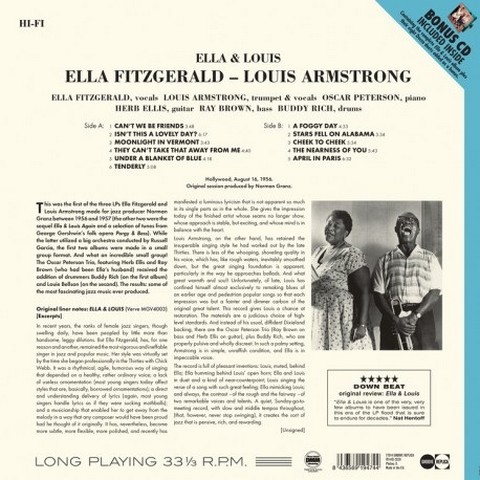 Ella Fitzgerald & Louis Armstrong – Ella And Louis (LP, CD, Album, Reissue, Vinyl) - фото 2