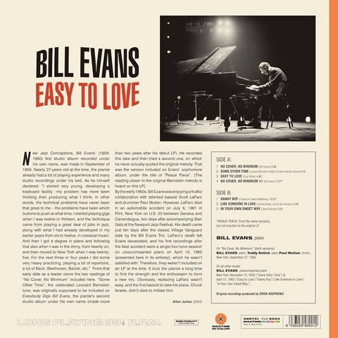 Bill Evans – Easy To Love (LP, Compilation, Limited Edition, Orange Vinyl) - фото 2