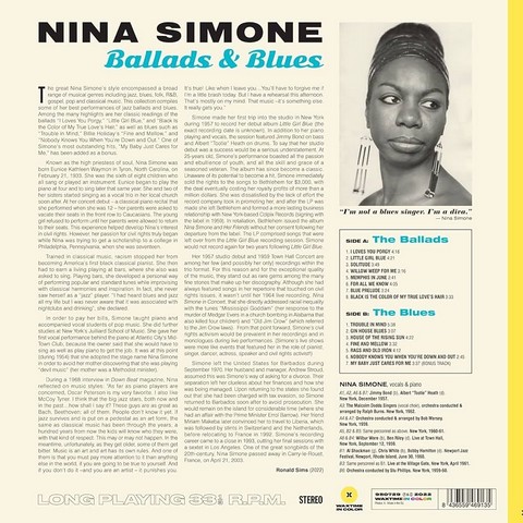 Nina Simone – Ballads & Blues (LP, Compilation, Limited Edition, Yellow Vinyl) - фото 3