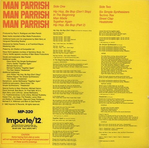 Man Parrish – Man Parrish (LP, Album, Vinyl) - фото 2