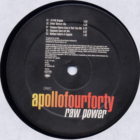 Apollo Four Forty – Raw Power (LP, Album, Vinyl) - фото 4