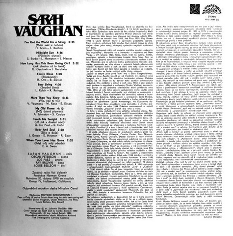 Sarah Vaughan – How Long Has This Been Going On? (Vinyl, Album) - фото 2