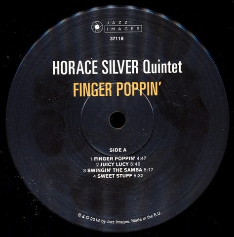 The Horace Silver Quintet – Finger Poppin (LP, Album, Reissue, Stereo, Vinyl) - фото 3