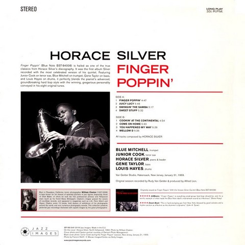 The Horace Silver Quintet – Finger Poppin (LP, Album, Reissue, Stereo, Vinyl) - фото 2