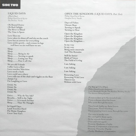 Philip Glass – Songs From Liquid Days (LP, Album, Vinyl) - фото 4