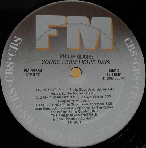 Philip Glass – Songs From Liquid Days (LP, Album, Vinyl) - фото 6