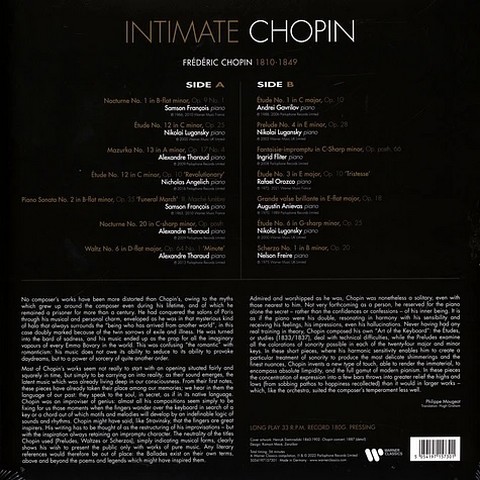 Frederic Chopin – Intimate Chopin (LP, Compilation, Stereo, 180g, Vinyl) - фото 2