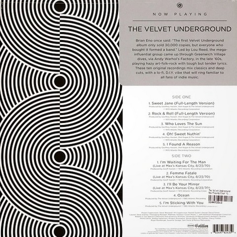 The Velvet Underground – Now Playing (LP, Compilation, Crystal Clear Vinyl) - фото 2