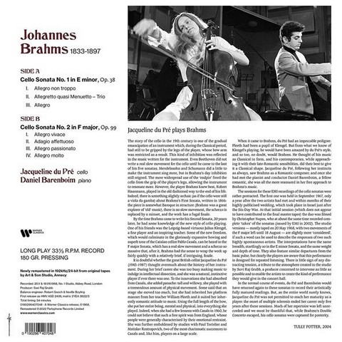 Jacqueline Du Pre, Daniel Barenboim – The Two Sonatas For Cello And Piano (LP, Album, Vinyl) - фото 2