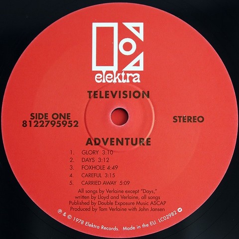 Television – Adventure (LP, Album, Vinyl) - фото 3
