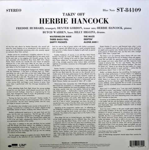 Herbie Hancock – Takin Off (LP, Album, Vinyl) - фото 2