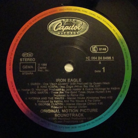 Iron Eagle (Original Motion Picture Soundtrack) (LP, Album, Compilation, Stereo, Vinyl) - фото 3