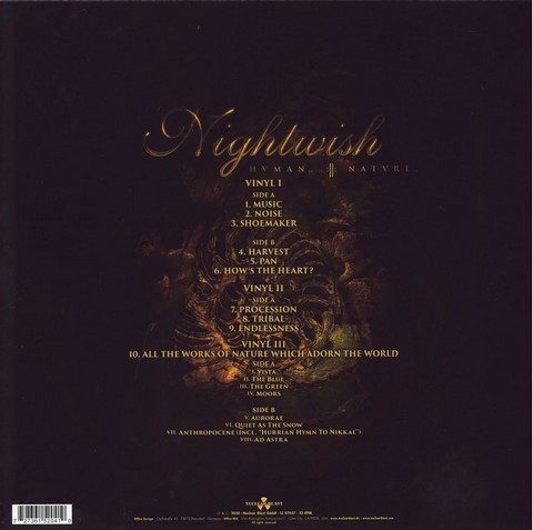 Nightwish – Human. :||: Nature. (3LP, Album, Stereo, Single Sided, Etched, Gold Vinyl) - фото 2