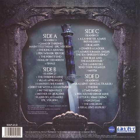 LOrchestra Cinematique – Game Of Thrones (2LP, Compilation, Picture Disc, Vinyl) - фото 2