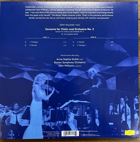 John Williams, Anne-Sophie Mutter – Williams: Violin Concerto No. 2 (LP, Album, 180g, Vinyl) - фото 2