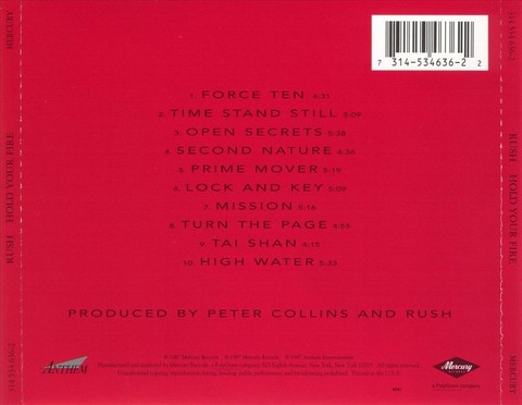 Rush – Hold Your Fire (CD, Album) - фото 2
