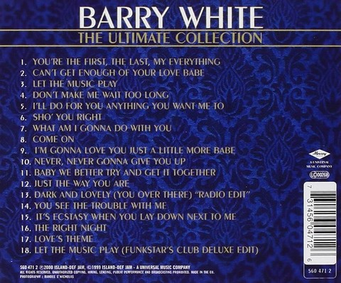 Barry White – The Ultimate Collection (CD, Compilation) - фото 2