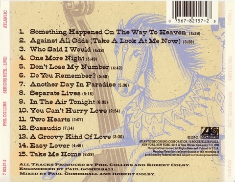 Phil Collins – Serious Hits...Live! (CD, Album) - фото 2