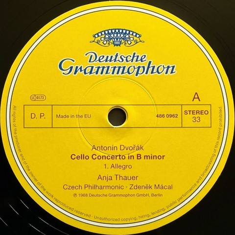 Anja Thauer, Dvorak, Czech Philharmonic, Zdenek Macal – Cello Concerto (LP, Reissue, Viny) - фото 3