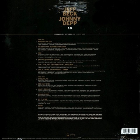 Jeff Beck - Johnny Depp – 18 (LP, Album, Vinyl) - фото 2