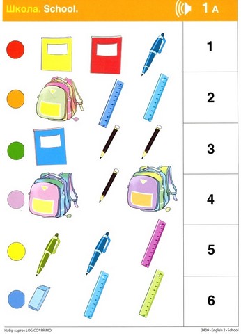 School / Школа. Набір карток LOGICO PRIMO. Англійська мова. 2 клас - фото 2