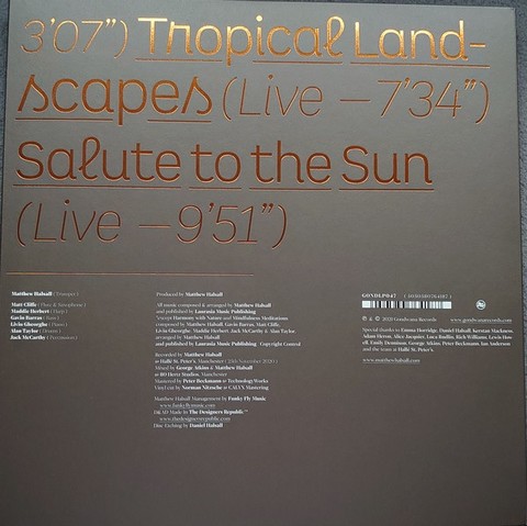 Matthew Halsall – Salute To The Sun (Live At Halle? St. Peters) (2LP, Album, Single Sided Vinyl) - фото 2