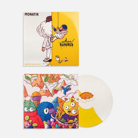 Monatik – Repaired (LP, 45 RPM, Limited Edition, Yellow / White Split, Vinyl) - фото 2
