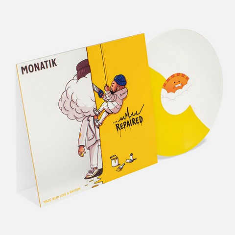 Monatik – Repaired (LP, 45 RPM, Limited Edition, Yellow / White Split, Vinyl) - фото 4