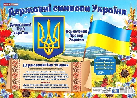 Плакат. Державні символи України (маленький)