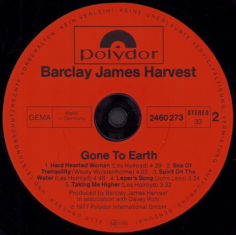 Barclay James Harvest – Gone To Earth (LP, Album, Reissue, Vinyl) - фото 4