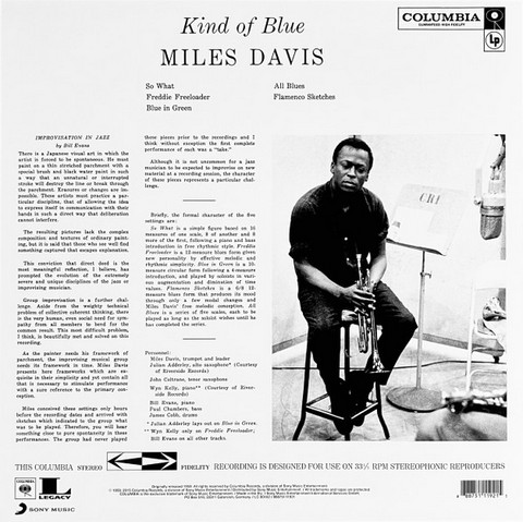 Miles Davis – Kind Of Blue (LP, Album, Reissue, 180 Gram, Vinyl) - фото 2