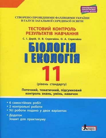 Біологія і екологія. 11 клас. Тестовий контроль результатів...