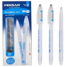 Ручка кулькова Pensan Global 12 штук чорна 0.5 мм Оригiнал масляна