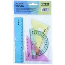 набір К17-281 лінійка 15см+2кос,+трансп (ас кольор) KITE - Канцтовары