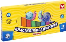 Пластилін квадратний восковий 12 кольорів