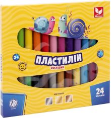 Пластилін круглий восковий 24 кольори
