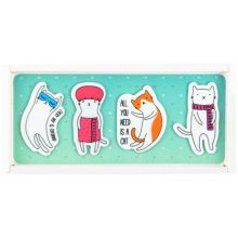Закладки пластикові 4x20 шт, 35х50 мм, Cats