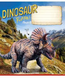 Зошит учнівський, 12арк., у косу лінію, ВД-лак, Школярик (012-3310L, Jurassic world 12л (хлопч)) - Канцтовары