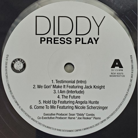 Diddy – Press Play (2LP, Album, Limited Edition, Reissue, Crystal-Clear Vinyl) - фото 3