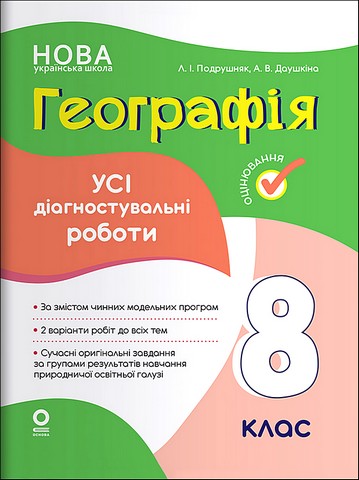 Географія. 8 клас. Усі діагностувальні роботи