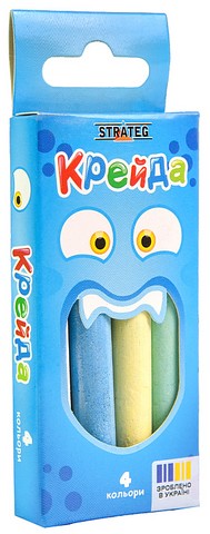 Крейда. Маленька кругла різнокольорова. 4 штуки - фото 1