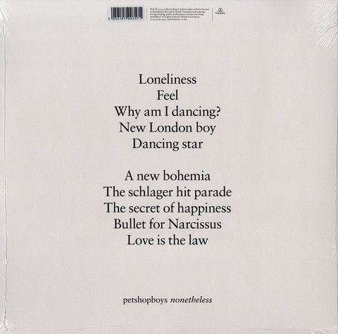 Pet Shop Boys – Nonetheless (LP, Album, Stereo, Clear, Vinyl) - фото 2