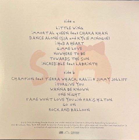 Sia – Reasonable Woman (LP, Album, Translucent Yellow, Towards The Sun Translucent Yellow, Vinyl) - фото 2