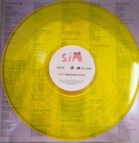 Sia – Reasonable Woman (LP, Album, Translucent Yellow, Towards The Sun Translucent Yellow, Vinyl) - фото 4