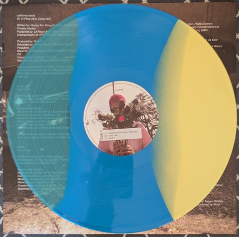 Lil Peep – California Girls (LP, 45 RPM, EP, Stereo, Opaque Sky Blue, Transparent Electric Blue, Opaque Light Yellow Tri-Color Stripe, 9th Anniversary Edition, Vinyl) - фото 5