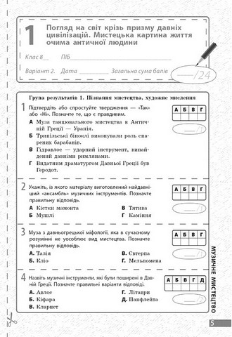 Мистецтво. 8 клас. Поточне та підсумкове оцінювання за групами результатів - фото 5